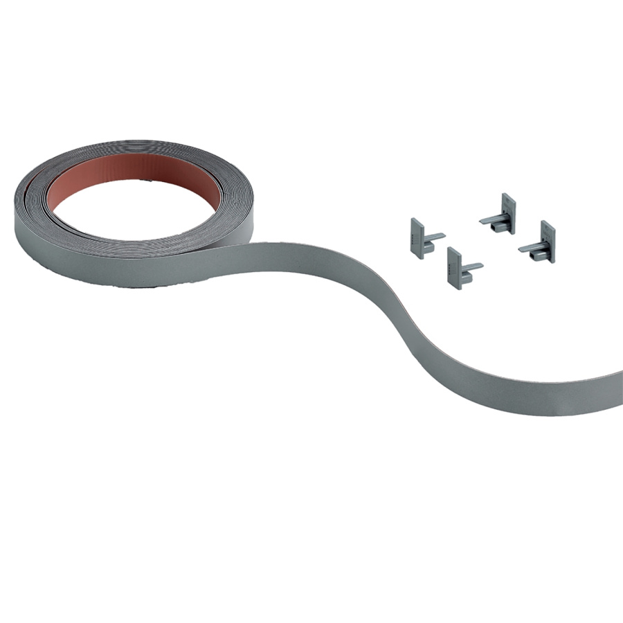 Декоративный профиль гибкий, L2500, H16, под приклеивание, серебристый