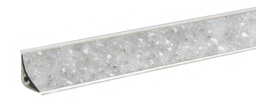 Плинтус LB-15, стоун бьянко, L=3000мм, 14,4х14,4мм