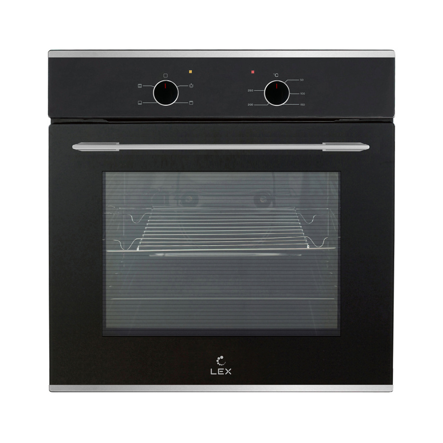 Духовой шкаф EDM 045 BL, 60 см, стекло/нерж. сталь, черный, Lex