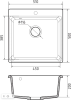 Мойка GranFest LEVEL 510, 510х500 мм, графит
