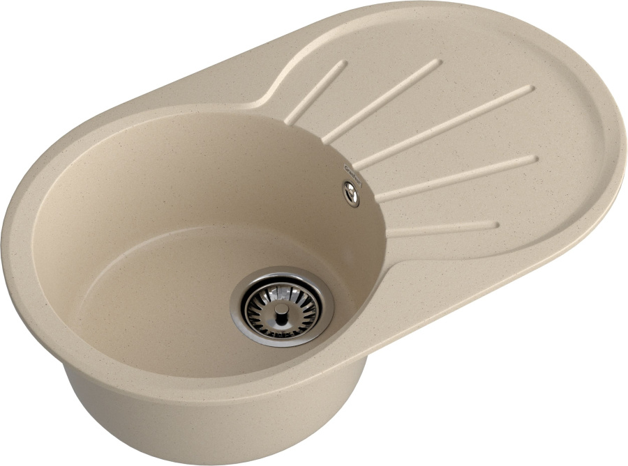 Мойка GranFest RONDO 750L с крылом, 746х455 мм, кашемир