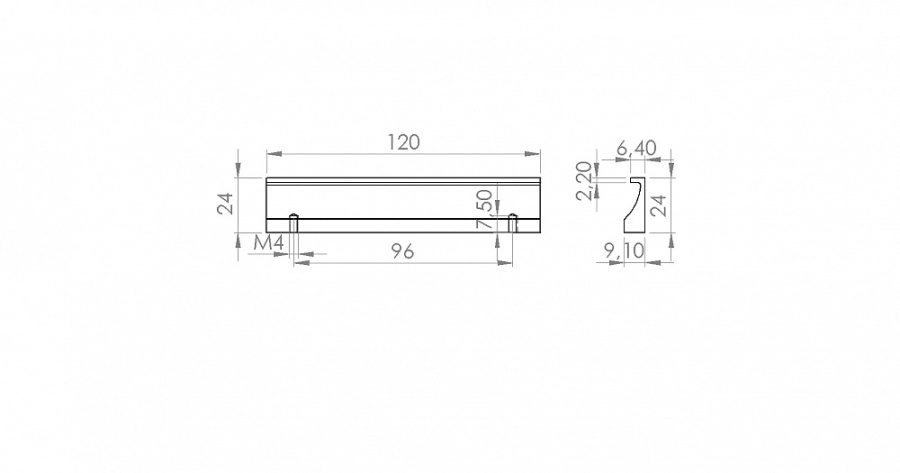 Ручка-скоба, 704, 96/120мм, металл, брашированный никель