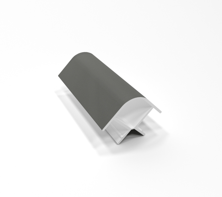 Угол 90* для цоколя универсальный, h=100мм, пластик, антрацит, Россия