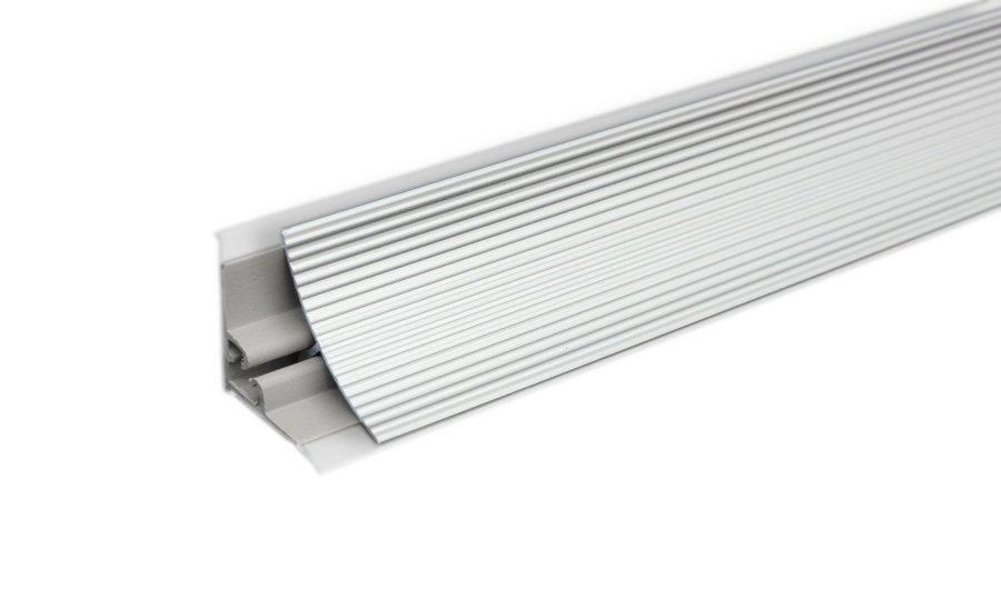 Плинтус кухонный алюминиевый, L=3050мм, рифленый вогнутый