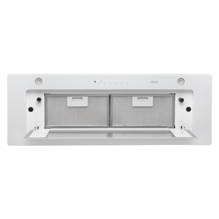 Вытяжка полновстраиваемая Falcon White Glass 80, 80см, с угольным фильтром, белый, Konigin