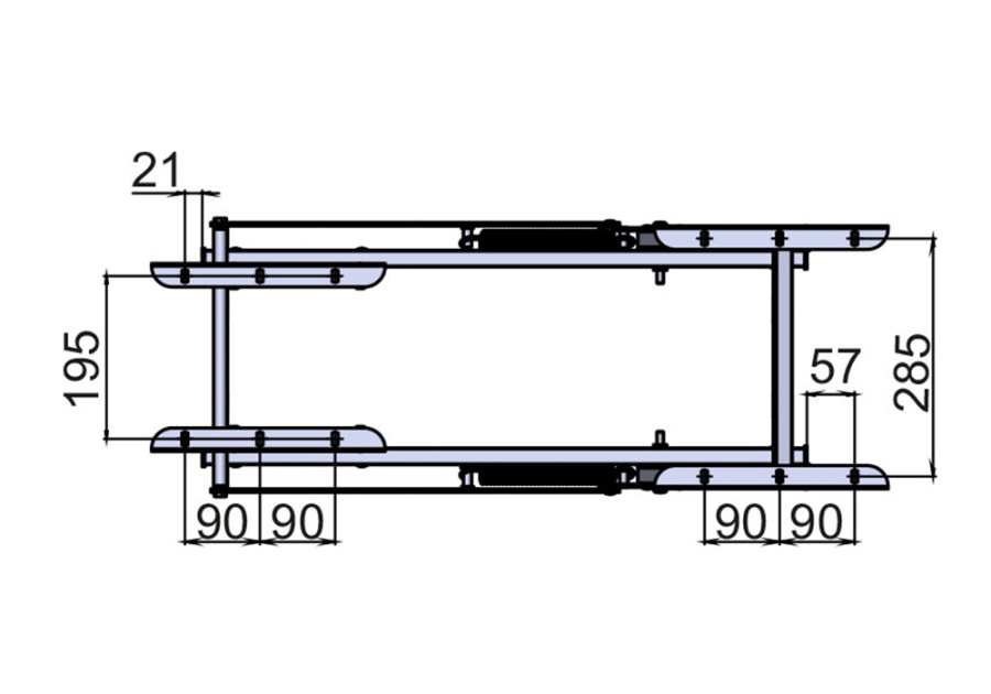 Механизм для раздвижения стола "Сан Ремо", без доводчика, сталь, черная шагрень (серый), Россия