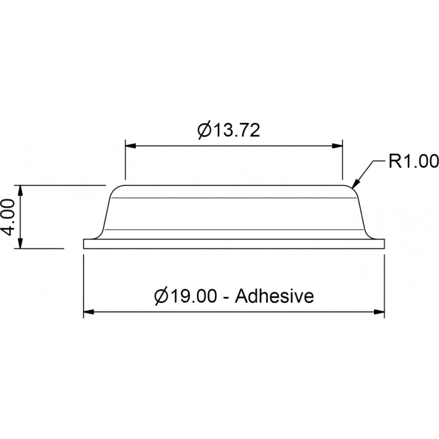 Амортизатор самоклеящийся, 19х4мм, прозрачный