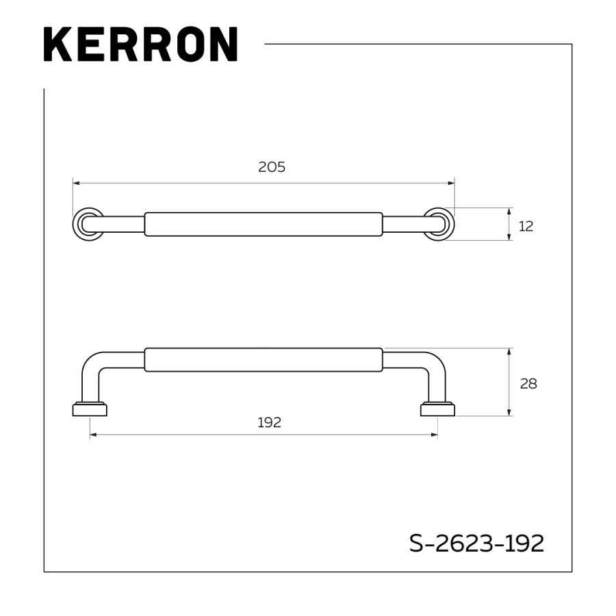 Ручка-скоба, 2623, 192мм, металл, графит