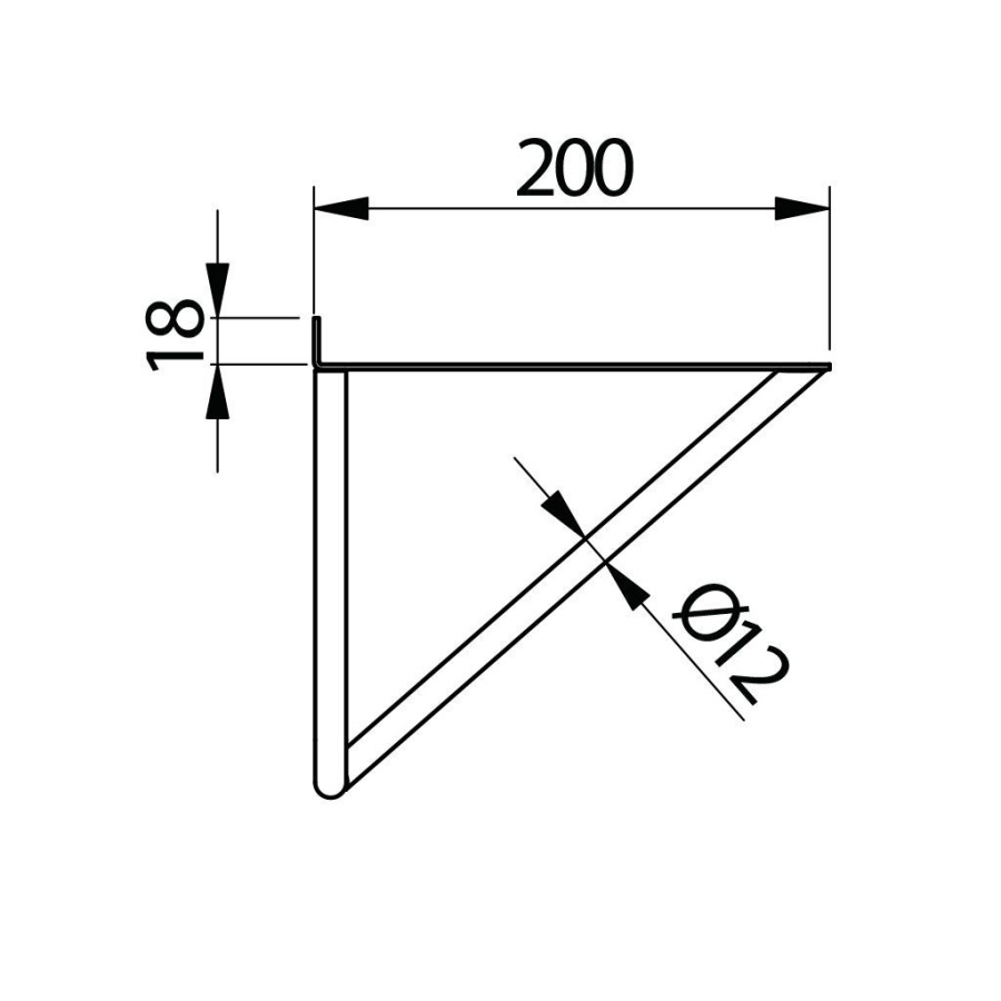 Полкодержатель WIRE, 200х160мм, 60кг на пару, черный матовый, GTV