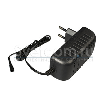 Трансформатор  36W/12V, IP20, провод 1м с коннектором, пластик, черный, GLS