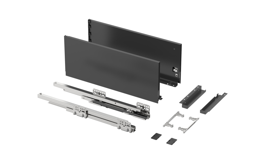 Ящик тонкостенный Nova Tech, L=350мм, H=199мм, темно-серый, HISSEN