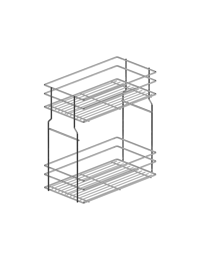 Корзина 300мм, 224x460x540мм, нижнее донное крепление с направляющими полного выдвижения WE29.0014.01.549, CargoMini, Rejs