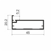 MZ17 Алюминиевый профиль для стекла, 45х20,2мм, L=6000мм, черный браш