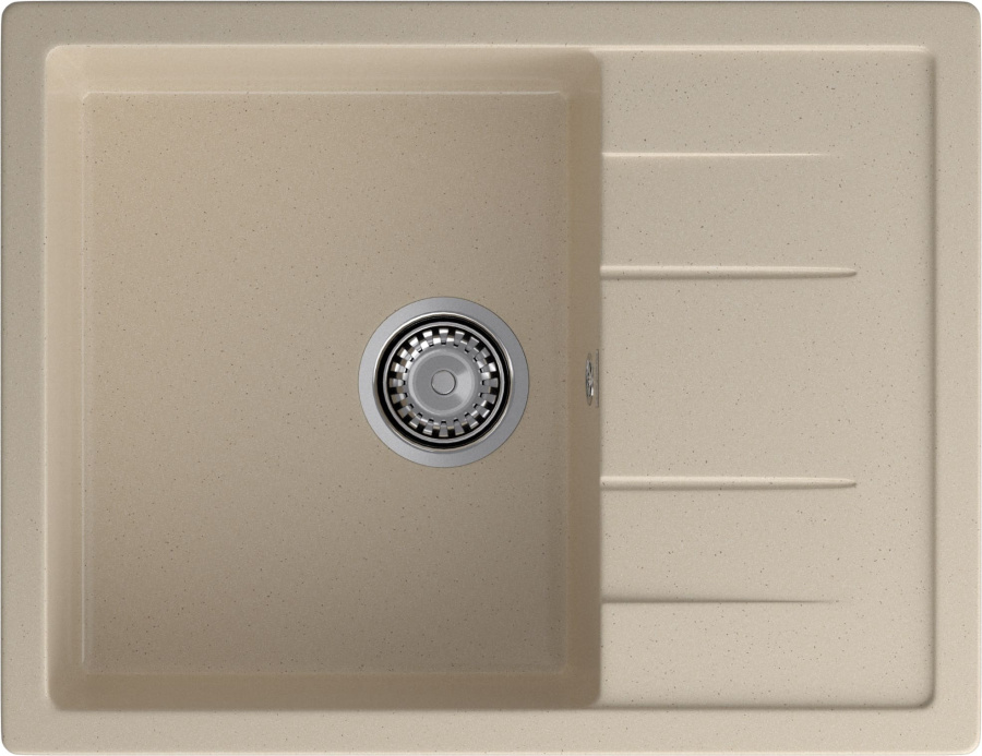 Мойка GranFest QUADRO 650L с крылом, 650х500 мм, кашемир