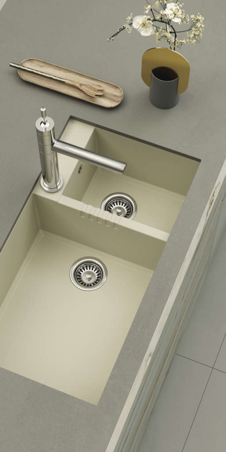 Мойка Tedori 85-2-U-WH, Tetogranit/белый