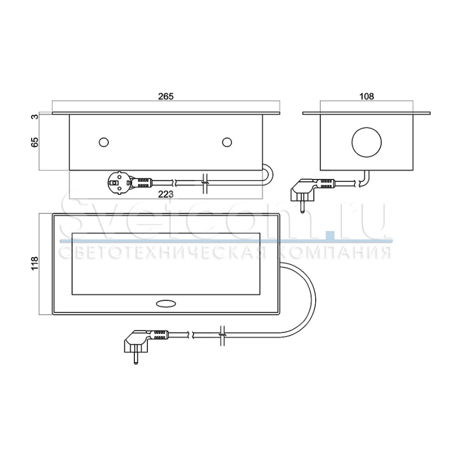 Горизонтальная, 2хEURO+2хUSB A+RJ45+2хHDMI, полуавтомат, черный, 265х118х65мм, металл, GLS