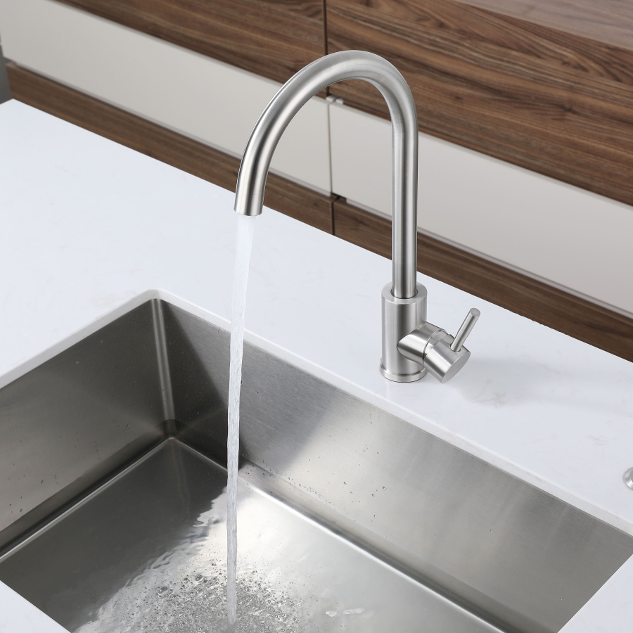 Смеситель GranFest Quarz 5410, нерж. сталь (без подводки)