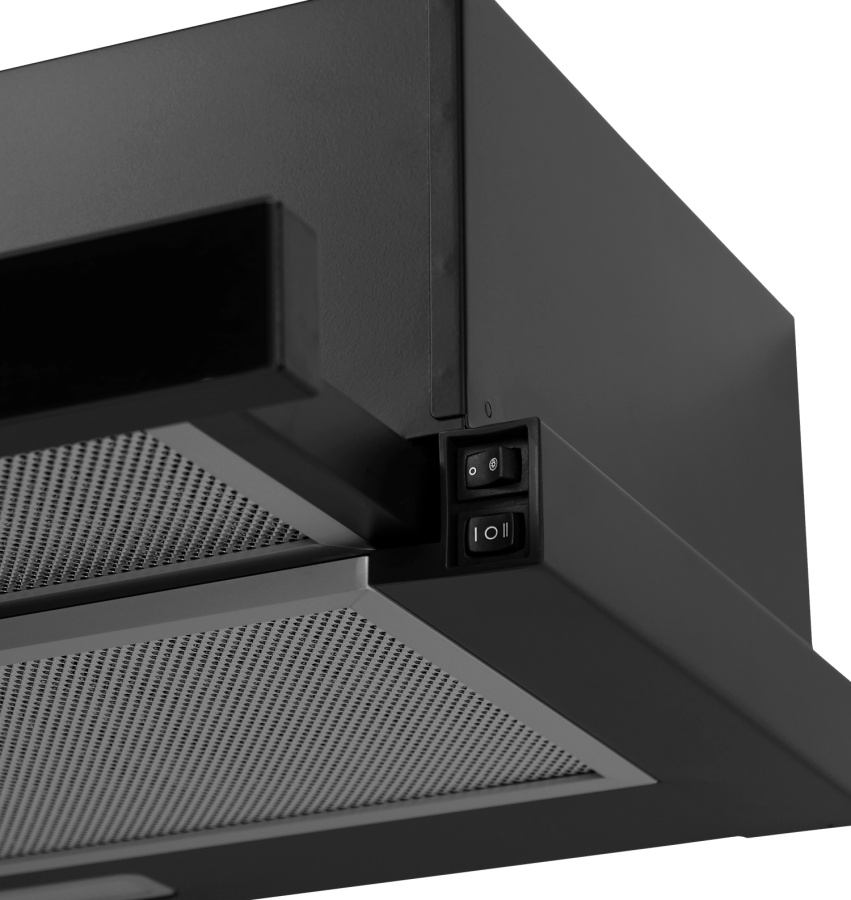 Вытяжка встраиваемая телескопическая HOGAN G 600 BLACK, 60см, б/угольного фильтра, черный, Lex