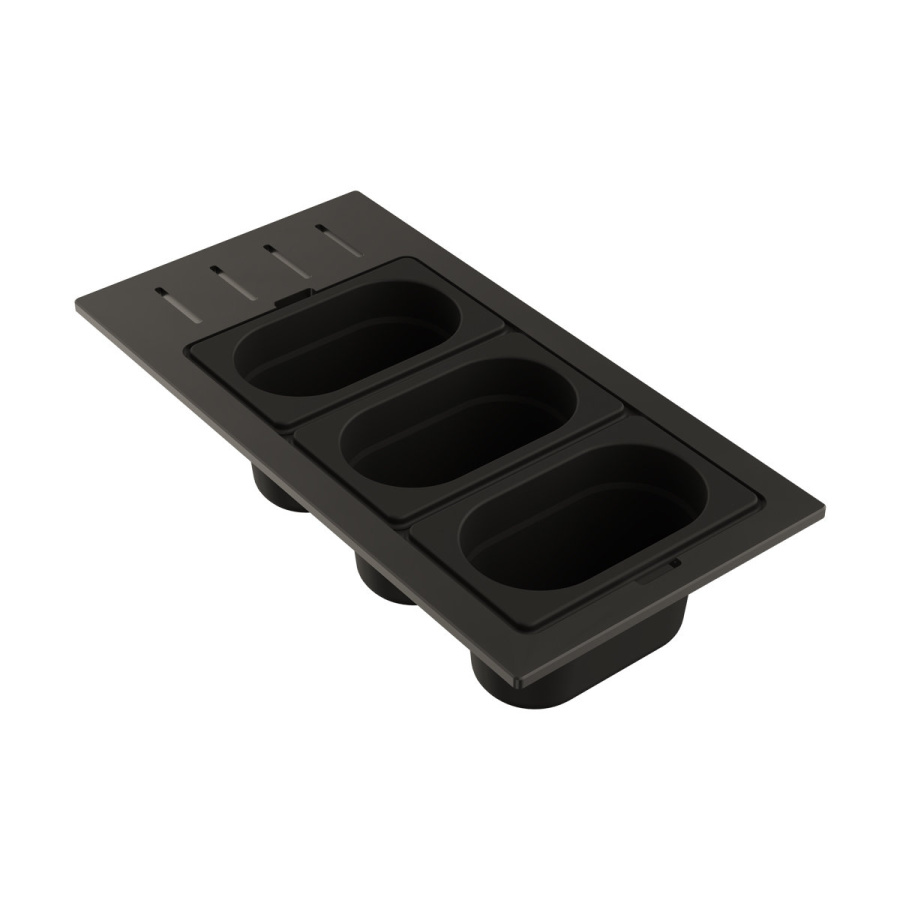 Контейнер DC-02-3-GB, 433x220x65мм, нержавеющая сталь, графит