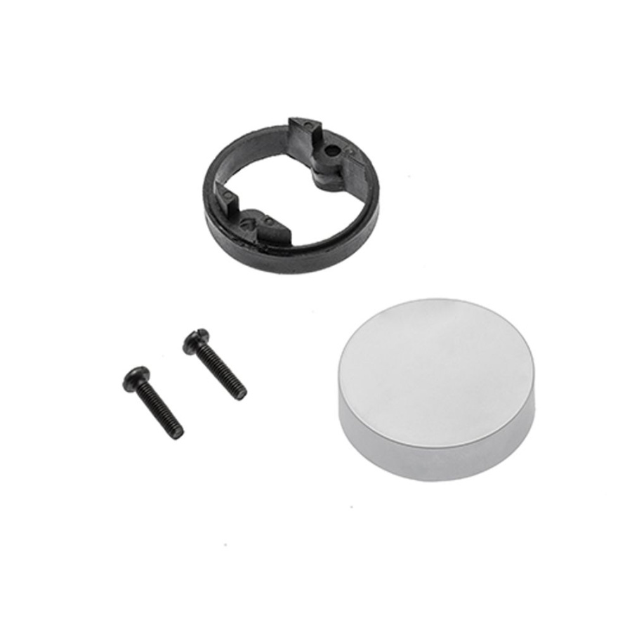 Петля для стекла внутренняя с планкой+круглая крышка, d=26мм, с еврошурупом, хром, GTV