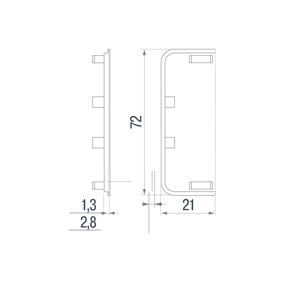Комплект закрытых заглушек для 80/G1.3AL.28, шлифованная медь