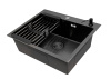 Мойка врезная Ладога 53, 530х430х220мм, нерж. сталь SS201, черный PVD, дозатор+корзина, CMF