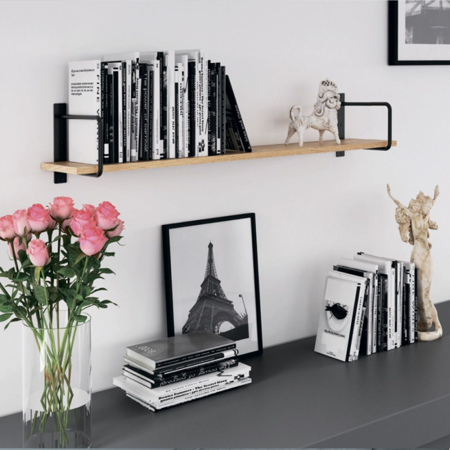 Полкодержатель BELT, 230х220мм, 60кг на пару, черный матовый, GTV