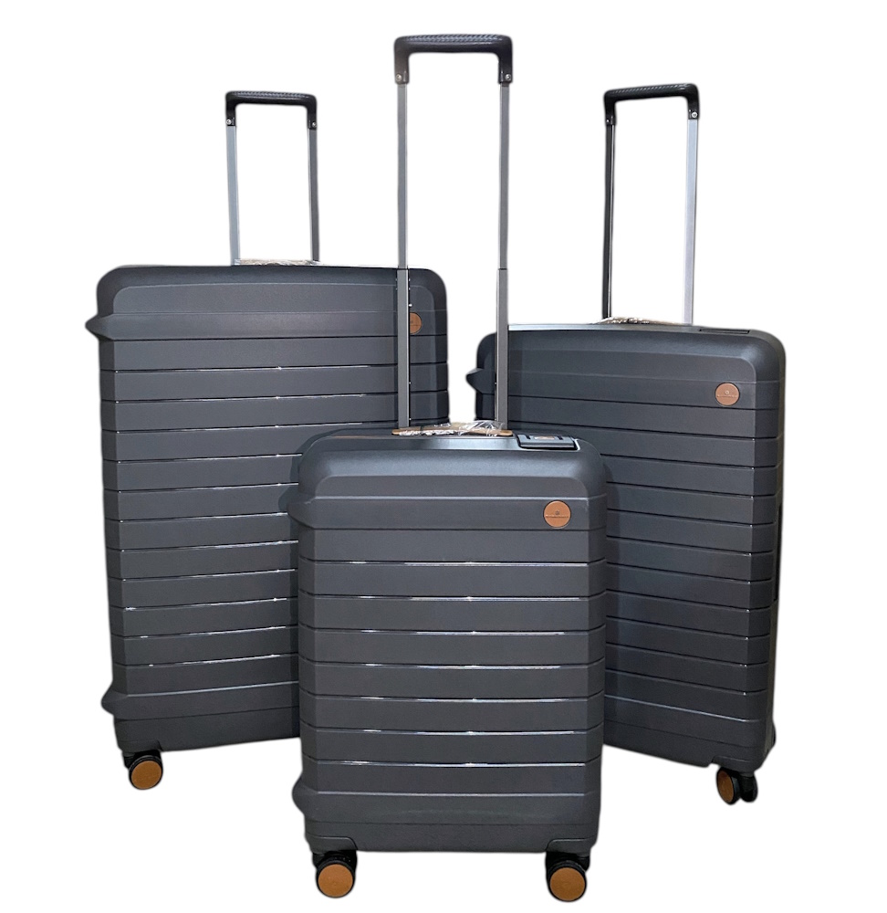 Комплект валіз на застібках Snowball 57203 з поліпропілену сірий