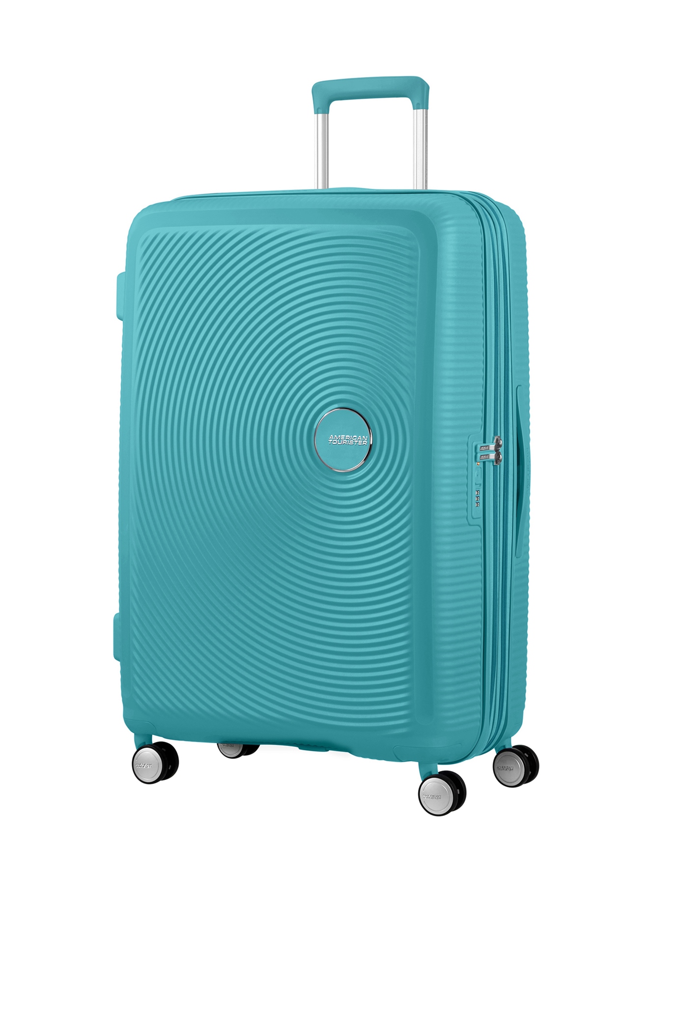 Валіза American Tourister Soundbox із поліпропілену на 4-х колесах 32G*61003 блакитно-зелена (велика)