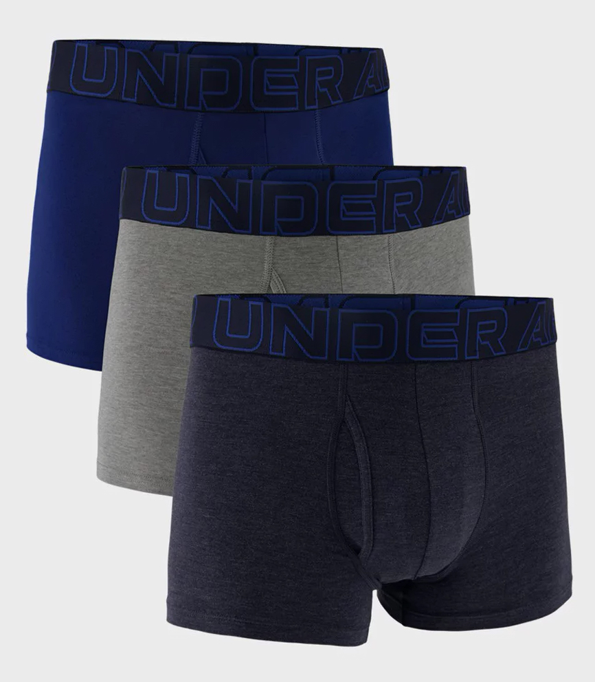 Труси UA Performance Cotton - Solid 3 3pk синій, сірий, темно-синій Чол XL