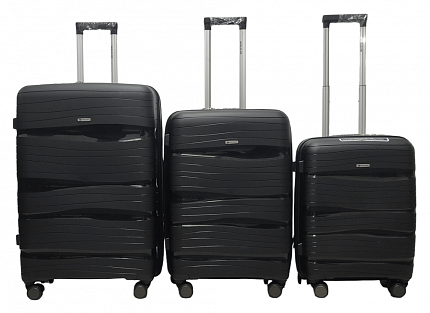 Комплект валіз Worldline  283 чорний з розширенням