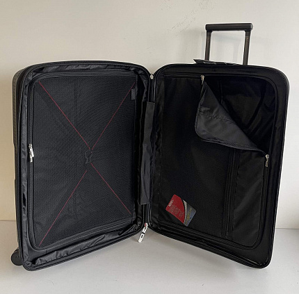 Комплект валіз Airtex 251 з розширенням з поліпропілену чорний