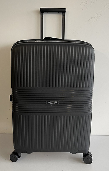 Комплект валіз Airtex 251 з розширенням з поліпропілену чорний