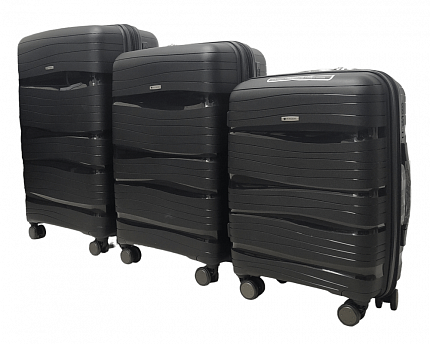 Комплект валіз Worldline  283 чорний з розширенням