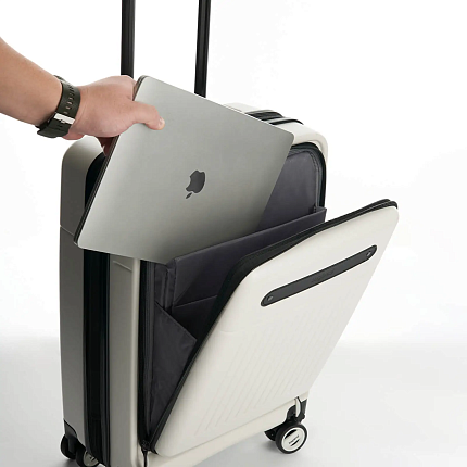 Валіза Bagland Velo маленька з відділенням для ноутбука біла