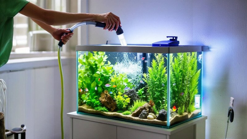 Трябва ли да сменям вода в аквариума и колко?