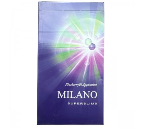 Сигареты Milano Superslim Blueberry Applemint (Милано Суперслим Кнопка Черника-Мята)