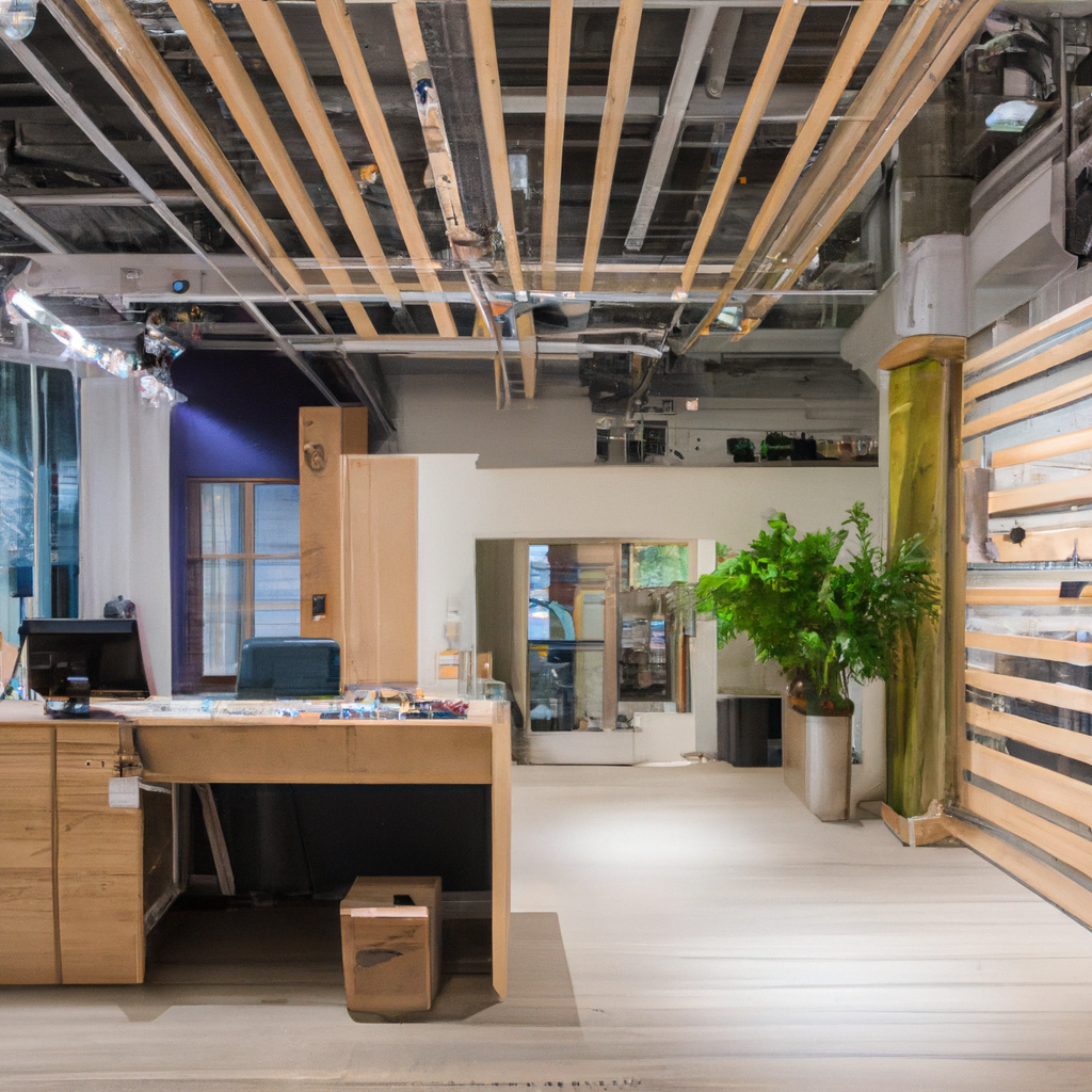 Дизайн интерьера офиса или магазина в фирменном стиле