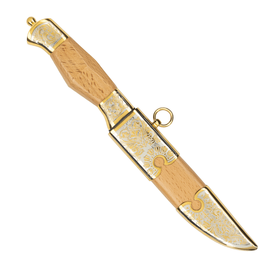 Нож туристический золоченый