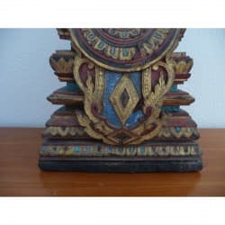 Antiker Ayutthaya-Buddha aus Teakholz mit Steinverzierung – Thailand, Ende 18. Jahrhundert, 79 cm - T6