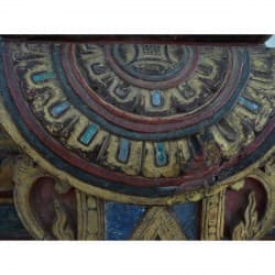 Antiker Ayutthaya-Buddha aus Teakholz mit Steinverzierung – Thailand, Ende 18. Jahrhundert, 79 cm - T6