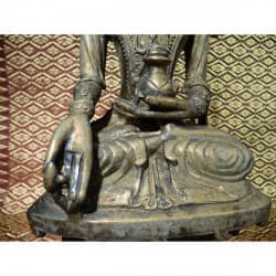 Antique Shan Buddha in Bronze with Rare Hand Gesture – Burma, 17th–18th Century, 36 cm - BR185