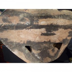 Antique Mandalay Buddha in Wood with Red Lacquer and Inlay – Burma, Late 19th Century, 80 cm - T18