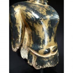 Antike Buddha-Büste aus Holz – Bangkok-Periode, Thailand, Ende 19. Jahrhundert, 100 cm - T20