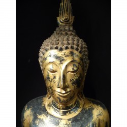 Antique Wooden Buddha Bust – Bangkok Period, Thailand, Late 19th Century, 100 cm - T20