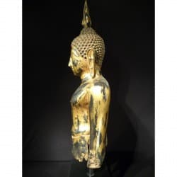 Antike Buddha-Büste aus Holz – Bangkok-Periode, Thailand, Ende 19. Jahrhundert, 100 cm - T20