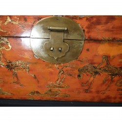 Große rot/orange Kimono Aufbewahrungskiste aus China - Kas-013