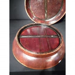 Round Chinese Wooden Storage Box with Characters - Kas-001