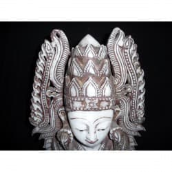 Antique Jambupati “King” Buddha in Alabaster – Burma, Early 20th Century, 60 cm - A189