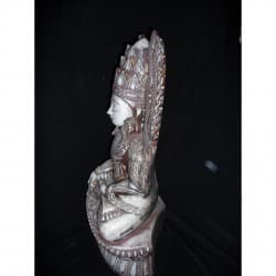 Antique Jambupati “King” Buddha in Alabaster – Burma, Early 20th Century, 60 cm - A189